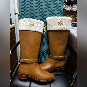 Brand New! Tory Burch Shearling Everly Boot Calf Leather/Shearling Size 8.5